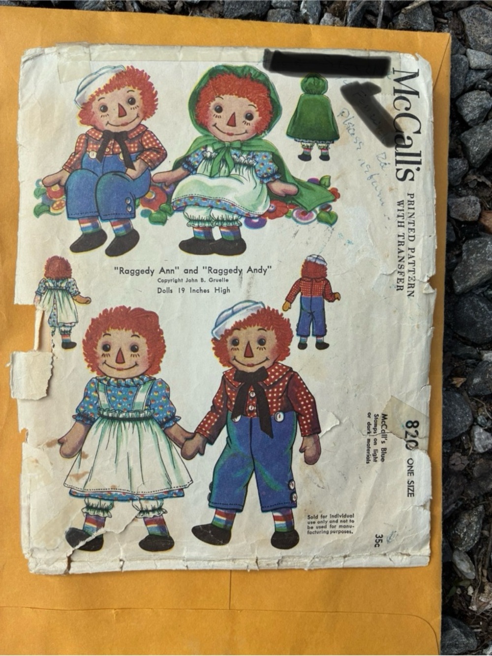 Raggedy Ann & Andy Sewing Pattern - Red Hair Dolls